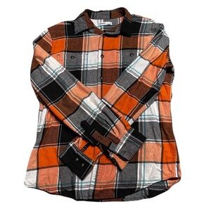Sonoma Orange and Black Plaid Shirt
